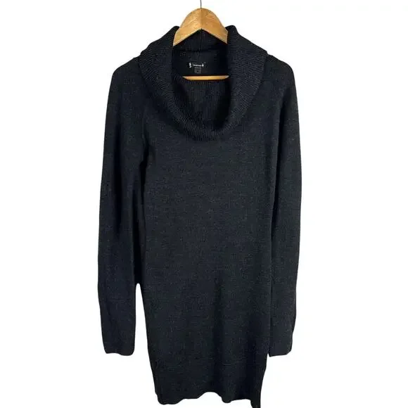 Smartwool Granite Falls Merino Sweater Dress Dark Gray Size Medium